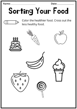 Sorting Your Food by Worksheets by Amy Miller | TPT