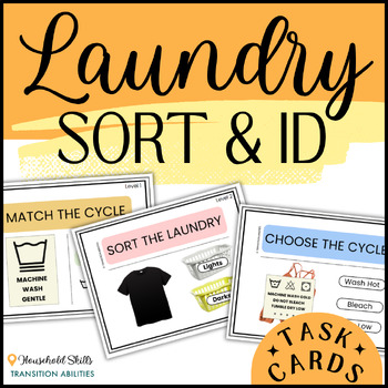 Preview of Sorting and Doing Laundry | Reading Care Tags | TASK CARDS Life Skills Activity