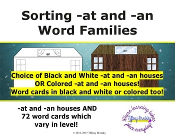Preview of Sorting -at and -an Word Family Game