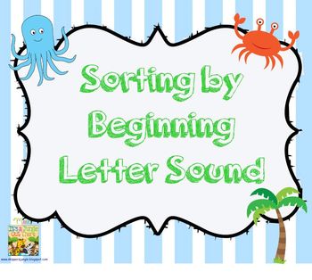 Preview of Sorting by Beginning Letter Sound: SMART board activity