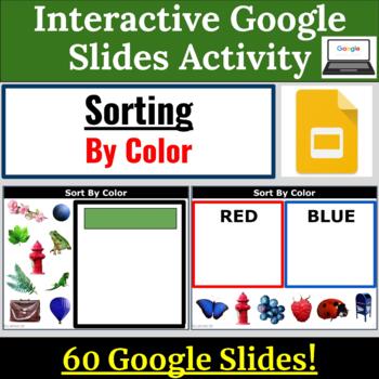 Preview of Sorting by Color for Special Education Google Slides Real Images