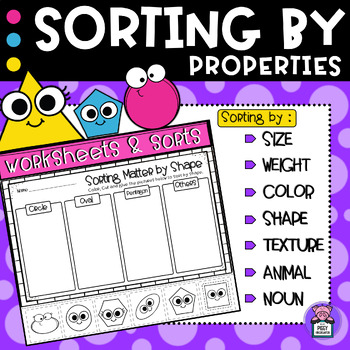 Preview of Sorting by Size, Color, Shape, Weight, Texture, Noun Worksheets & Picture Sorts