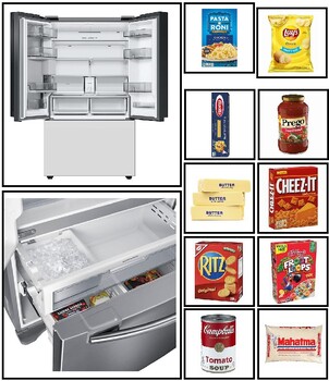Preview of Sorting food items into fridge, freezer, and pantry