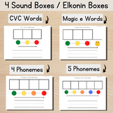 4 Sound Boxes (Elkonin): CVC, Magic e, 4 & 5 Phoneme Words
