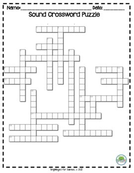 Sound Crossword Puzzle by Brighteyed for Science TPT