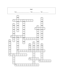 Sound Crossword Puzzle with key by Maura Derrick Neill TPT