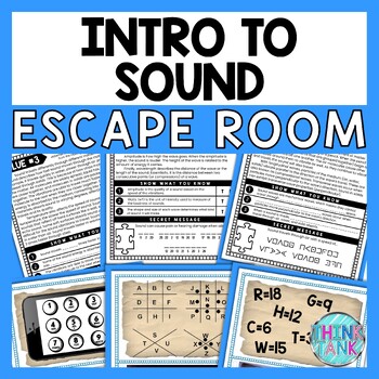 Preview of Sound ESCAPE ROOM - Reading Comprehension Activity - Acoustics