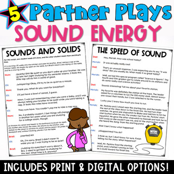 Preview of Sound Energy: 5 Science Partner Play Scripts with a Comprehension Worksheet