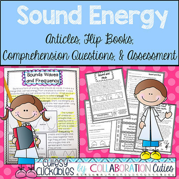 Preview of Sound Energy Activities, Reading Passages, Worksheets, & Assessment 3rd 4th 5th