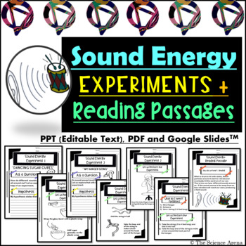 Preview of Sound Energy Experiments with Reading Passages | Editable, Printable, Digital