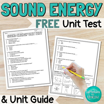 Preview of Sound Energy Mechanical Waves End of Unit Test Assessment and Unit Guide