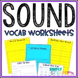 Sound Energy Vocabulary Worksheets