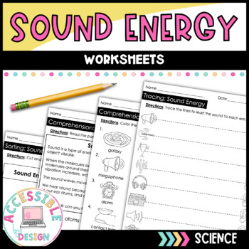 Preview of Sound Energy Worksheets 