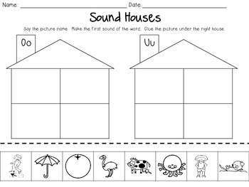 sound houses cut paste beginning sounds by