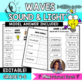 Sound & Light Waves + ANSWERS  {Editable!} - Ms Marwa Tarek