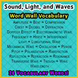 Sound Light Waves Physics WORD WALL Vocabulary 26 Words!
