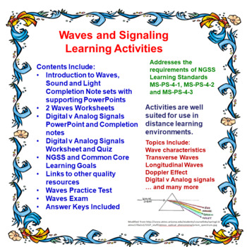 Preview of Waves (sound/light) and Signaling Learning Activities