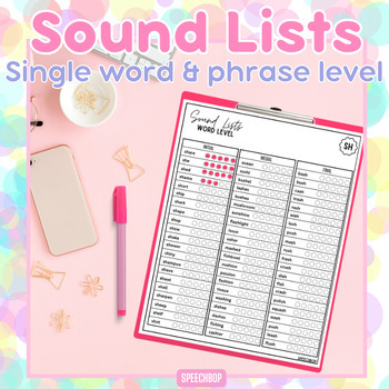 Preview of Sound Lists - Single word and phrase level! All sounds and positions!