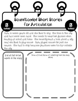 Sound Loaded Short Stories For Articulation F V Sh Ch Th J S S Blends