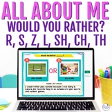 All About Me Articulation "Would You Rather?" Boom Cards f