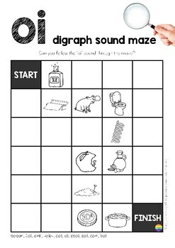 Sound Mazes I Spy Games Oi Vowel Digraph By You Clever Monkey