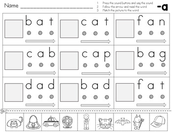 Preview of Sound Out CVC Words Worksheets Distance Learning