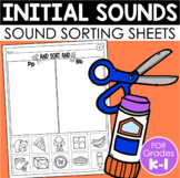 BEGINNING SOUNDS - Sound Sorting Worksheets for Grades PreK - 1