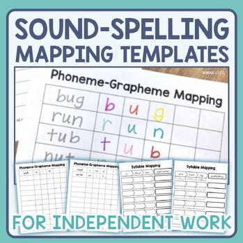 Preview of Sound-Spelling and Syllable Mapping Templates for Independent Word Work