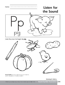 Sound-Symbol Association: Initial p by Evan-Moor Educational Publishers