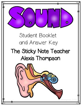 sound unit for science worksheets and answer key by the sticky note teacher