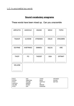 Preview of Sound Vocabulary Anagrams
