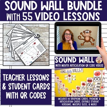 Preview of Sound Wall Bundle with Teacher Lessons & 55 Video Lessons - Science of Reading