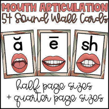 Preview of Sound Wall Mouth Articulation Cards - Neutral Brown Colors STR