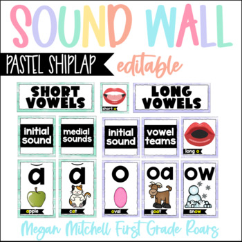 Preview of Sound Wall | Phonics | Pastel Shiplap