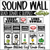 Sound Wall Phonics Scandi & Buffalo Plaid  Vowel Valley  S
