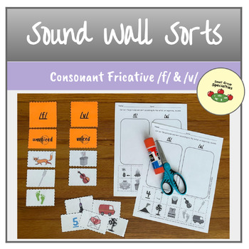 Sound Wall Picture Sorts - Consonant Fricatives /f/ & /v/ | TPT