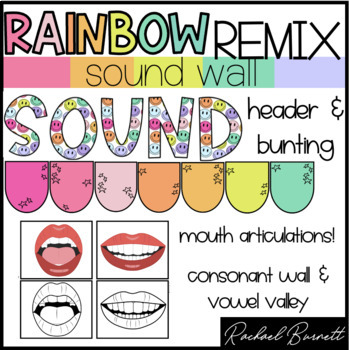 Preview of Sound Wall // Rainbow Remix Bundle 90's retro classroom decor
