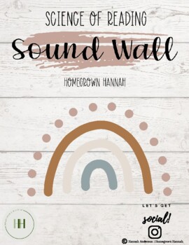Preview of Sound Wall | Science of Reading | Boho Rainbow Theme