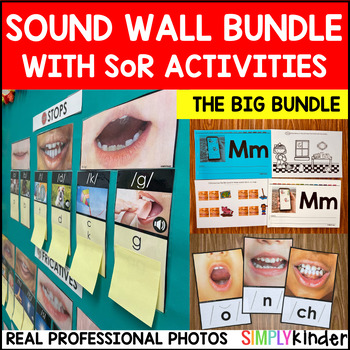 Preview of Sound Wall with REAL Mouth Pictures & Science of Reading Activities BUNDLE