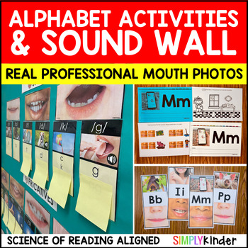 Preview of Sound Wall with Mouth Pictures, Sound Wall Science of Reading for Kindergarten