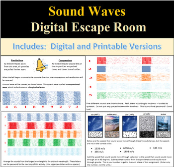 Preview of Sound Wave Digital Escape Room Breakout: 4 Delivery Formats - Distance Learning