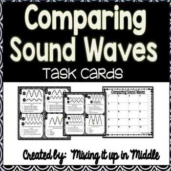 Preview of Sound Wave Task Cards-Comparing and Analyzing Sound Waves