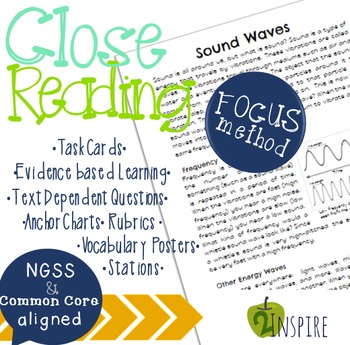 Preview of Sound Waves Close Reading Evidence and Text-Dependent Packet