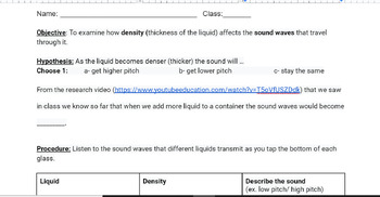 Preview of Sound Waves Experiment