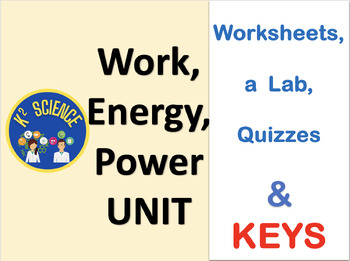 Preview of Work, Energy, and Power Unit Physics Course Bundle - Problems, Lab, & Quizzes