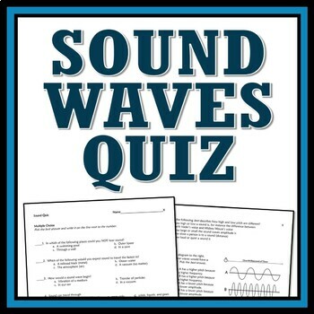 Preview of Sound Waves Quiz Middle School NGSS MS-PS4-1 MS-PS4-2