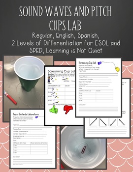 Preview of Sound Waves and Pitch Easy Cups Lab (Spanish and English, SPED, ESOL)