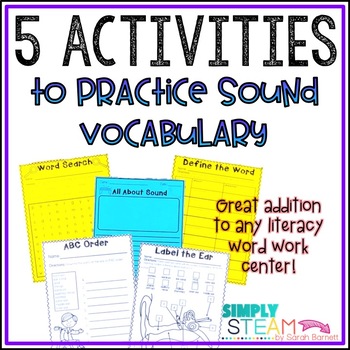 Sound Energy Vocabulary Worksheets by Simply STEAM - by ...