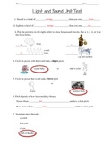 Sound and Light Energy Unit Assessment