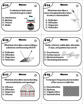 Properties of Sound and Light Waves Task Cards (Forms of Energy Activity)